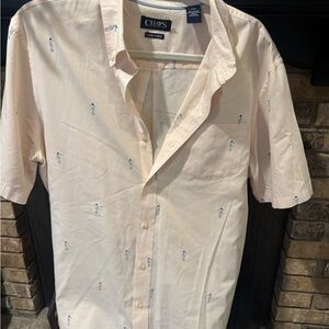 Chaps Men's Light Cream Button Down Shirt